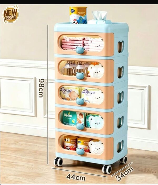 BABY STORAGE DRAWER 5 LAYER WITH WHEELS